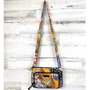 Vera Bradley Women’s Feathers Pattern Quilted Fabric Shoulder Crossbody Bag